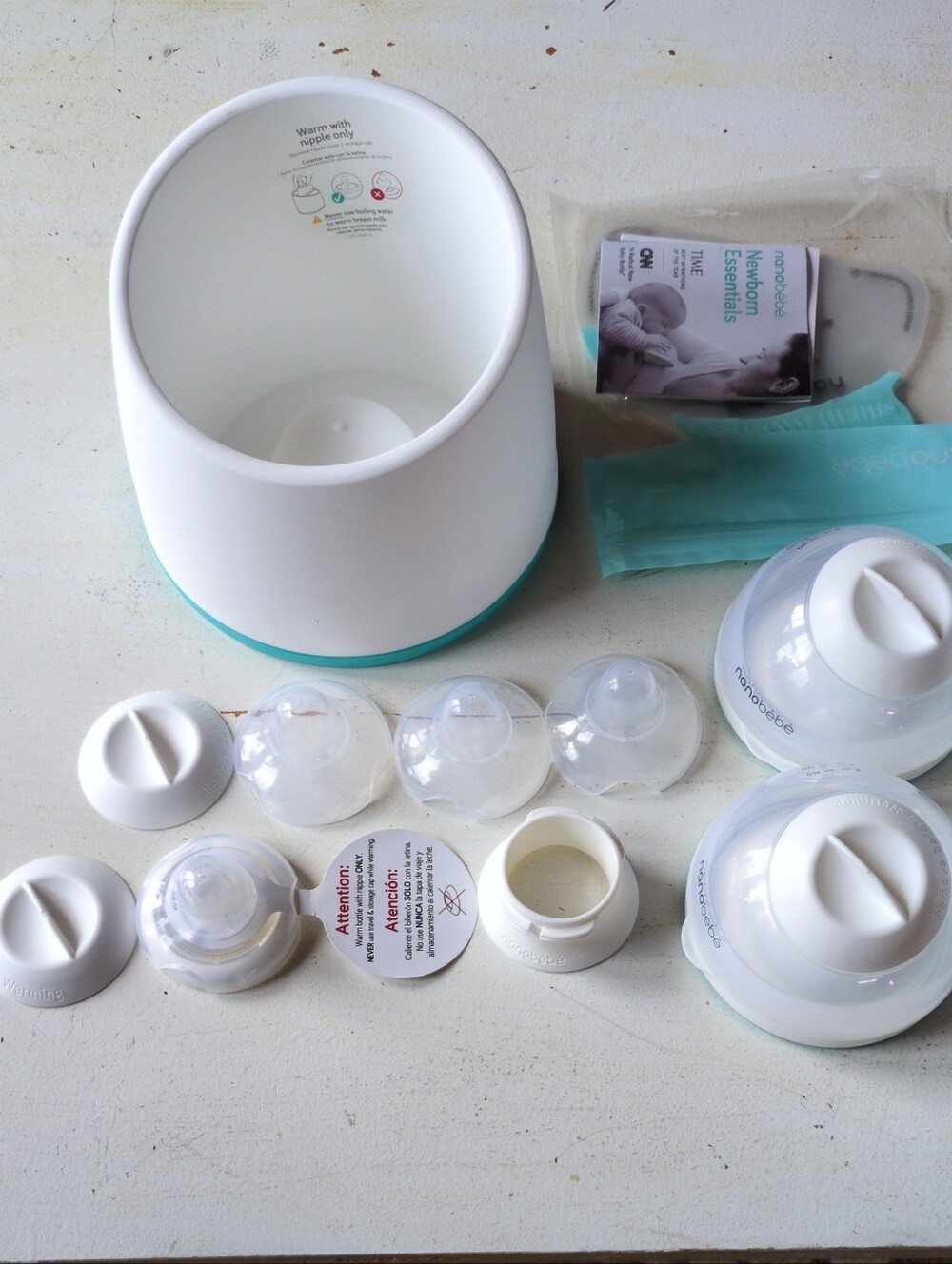 Nanobebe Kit Bottles, Caps, Warming Bowl